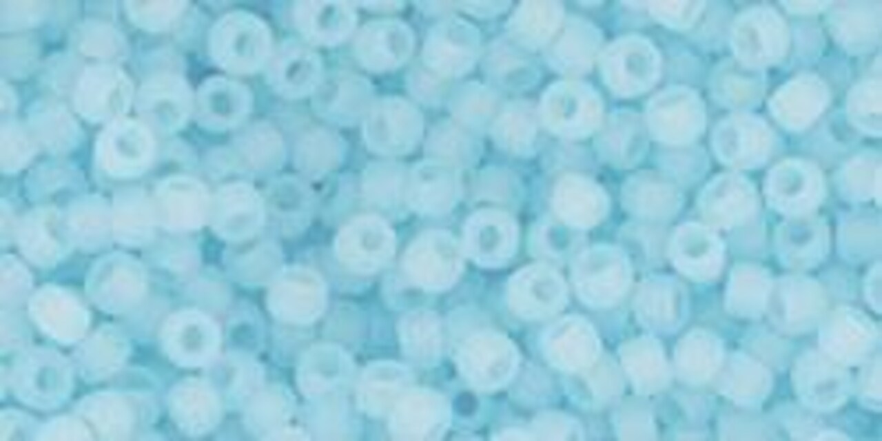 Toho 11/0 Round Japanese Seed Bead, #143F, CeylonFrost Aqua, 13 grams